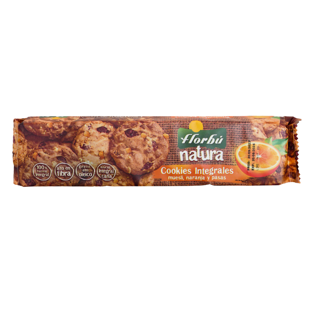 Florbu 0 % Added Sugar Muesli, Orange and Raisin Wholemeal Cookies