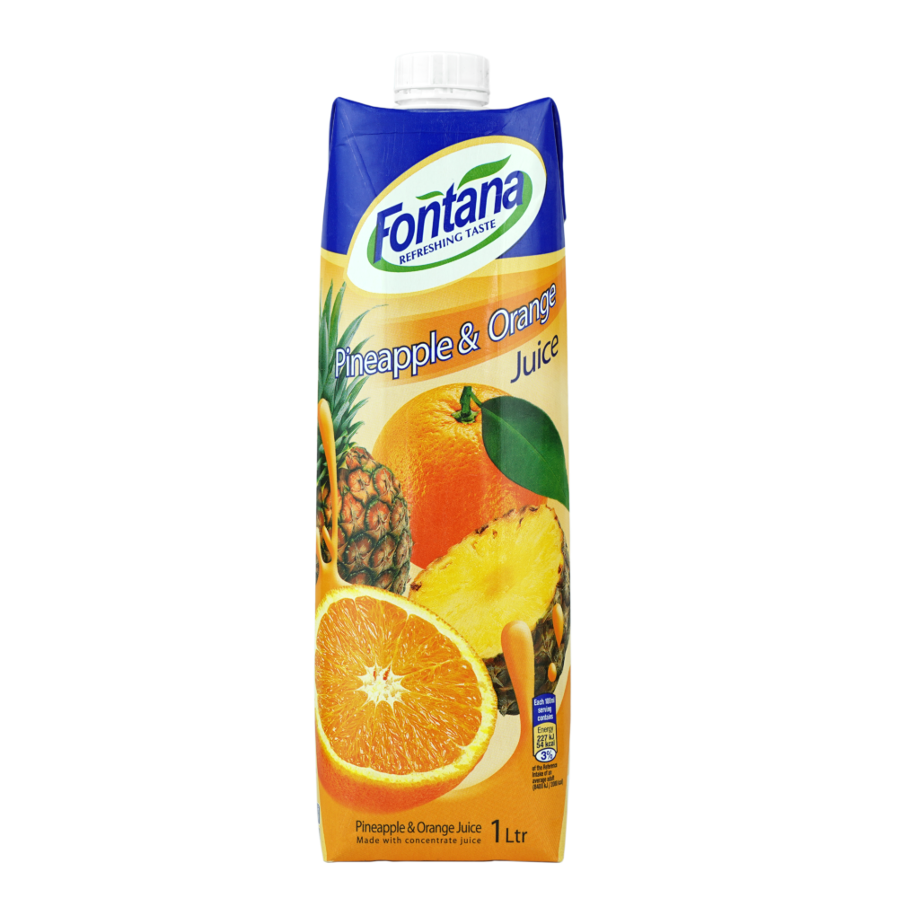 Fontana natural pineapple and orange juice 1L