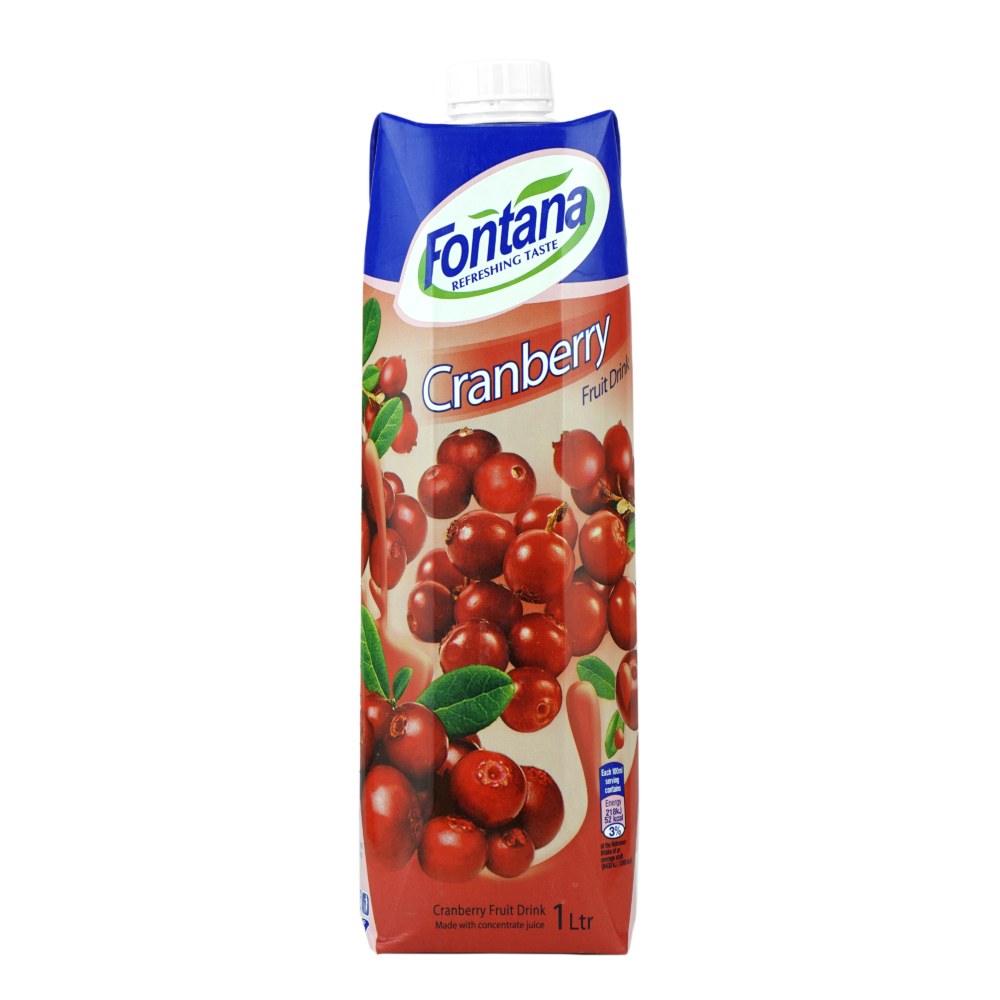 Fontana natural cranberry  juice 1L